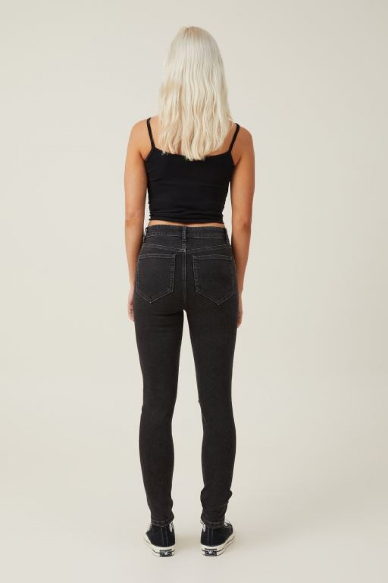 Cotton On High Rise Skinny Jean Women's Pants Deep Grey Black | ADnhmMPKMdn