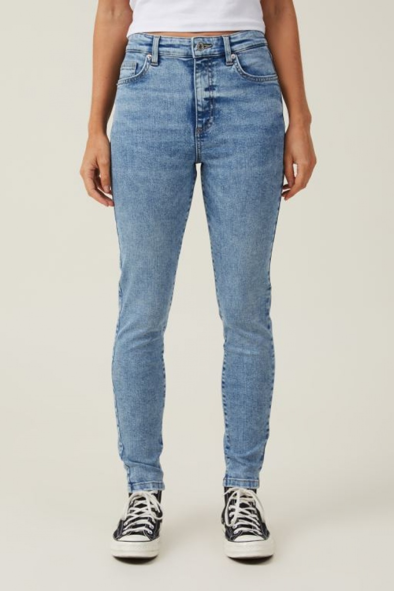 Cotton On High Rise Skinny Jean Women's Pants Blue | lfj5SMBsNDA