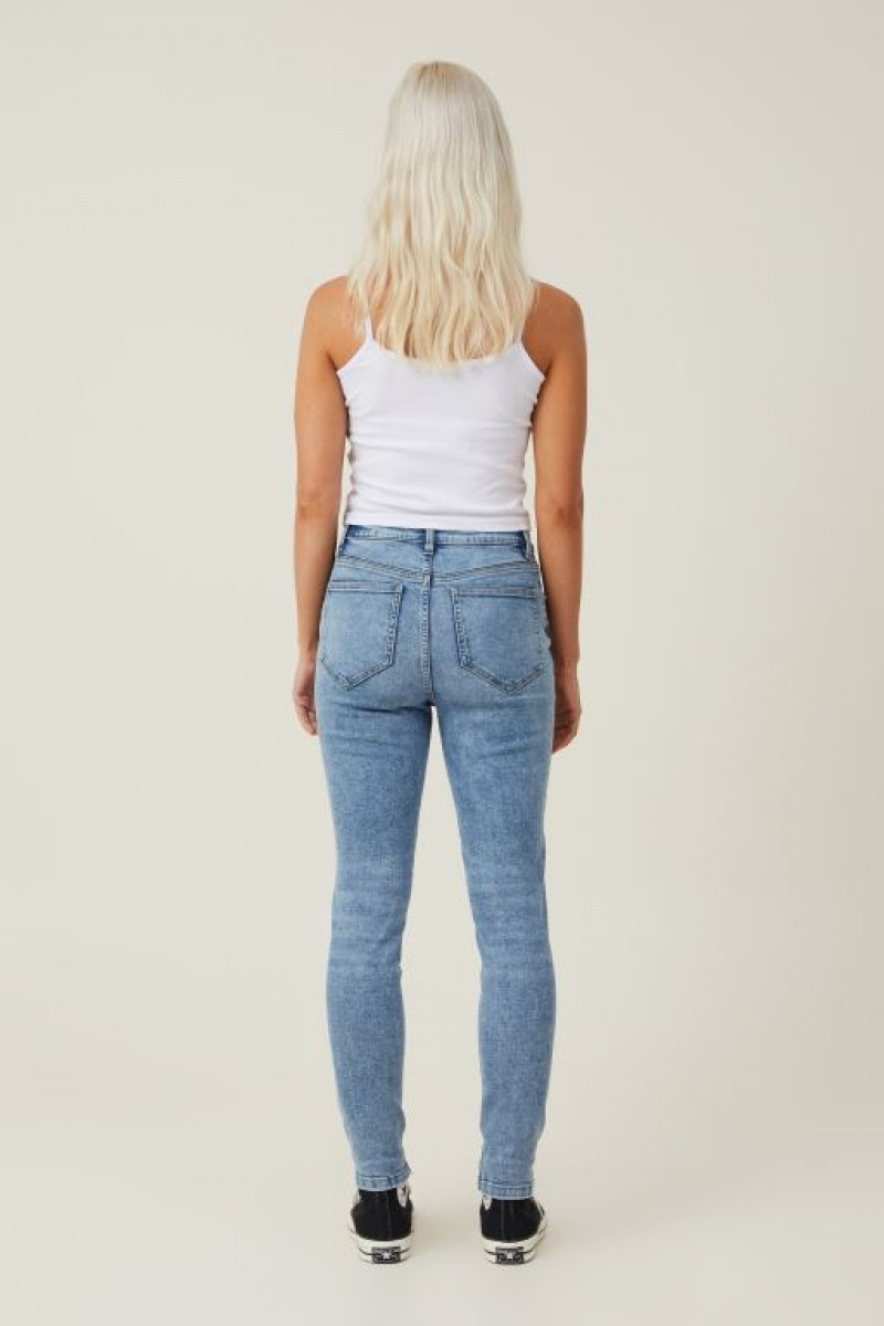 Cotton On High Rise Skinny Jean Women's Pants Blue | lfj5SMBsNDA