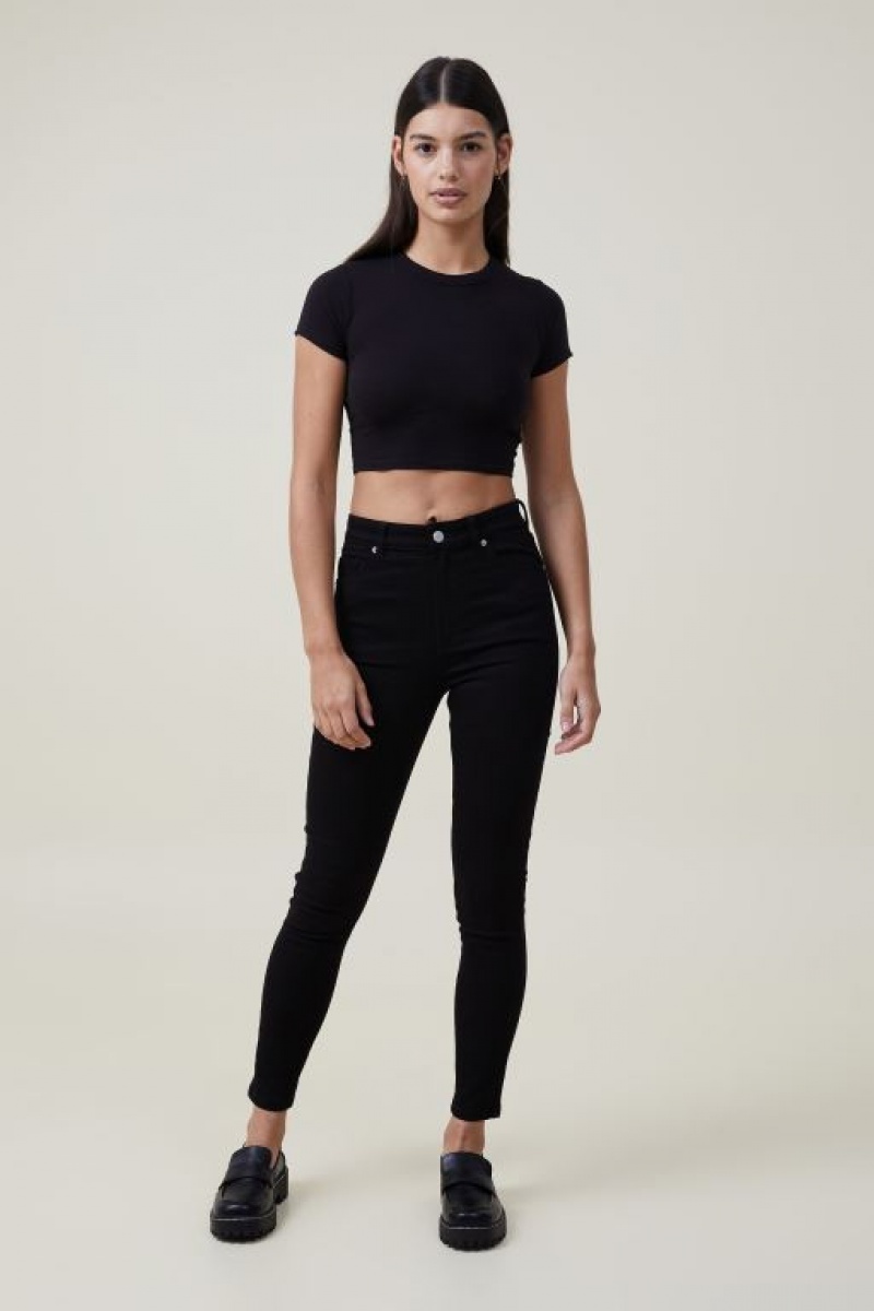 Cotton On High Rise Skinny Jean Women's Pants Black | EFI69GlClph