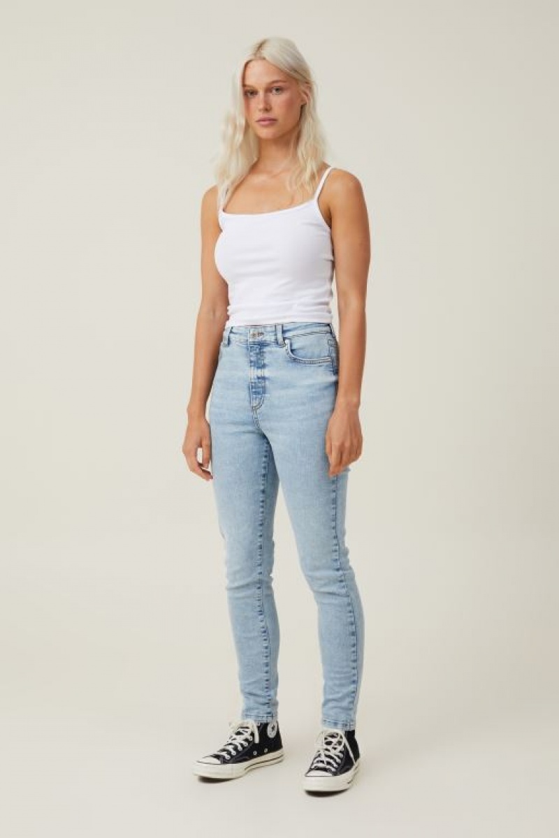 Cotton On High Rise Skinny Women's Jeans Blue | cbeSNZo2r25
