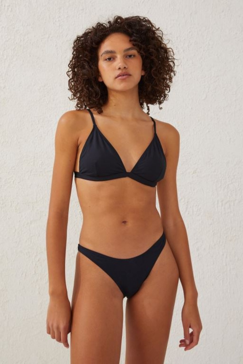 Cotton On High Side Brazilian Seam Women's Bikini Bottoms Black | FFfgbLGlkZE