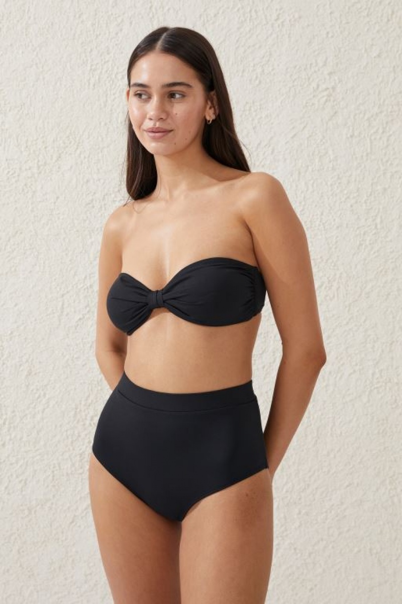 Cotton On Highwaisted Boyleg Women's Bikini Bottoms Black | FqiaWmfRLSg