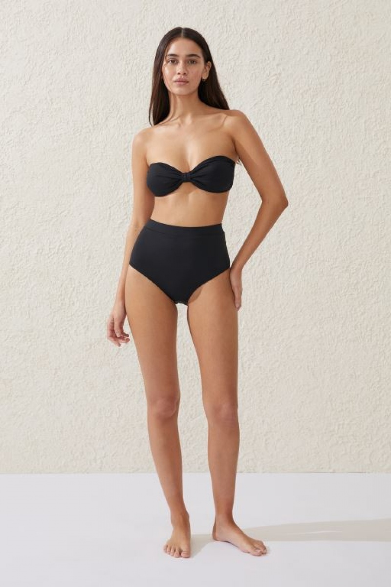Cotton On Highwaisted Boyleg Women\'s Bikini Bottoms Black | FqiaWmfRLSg