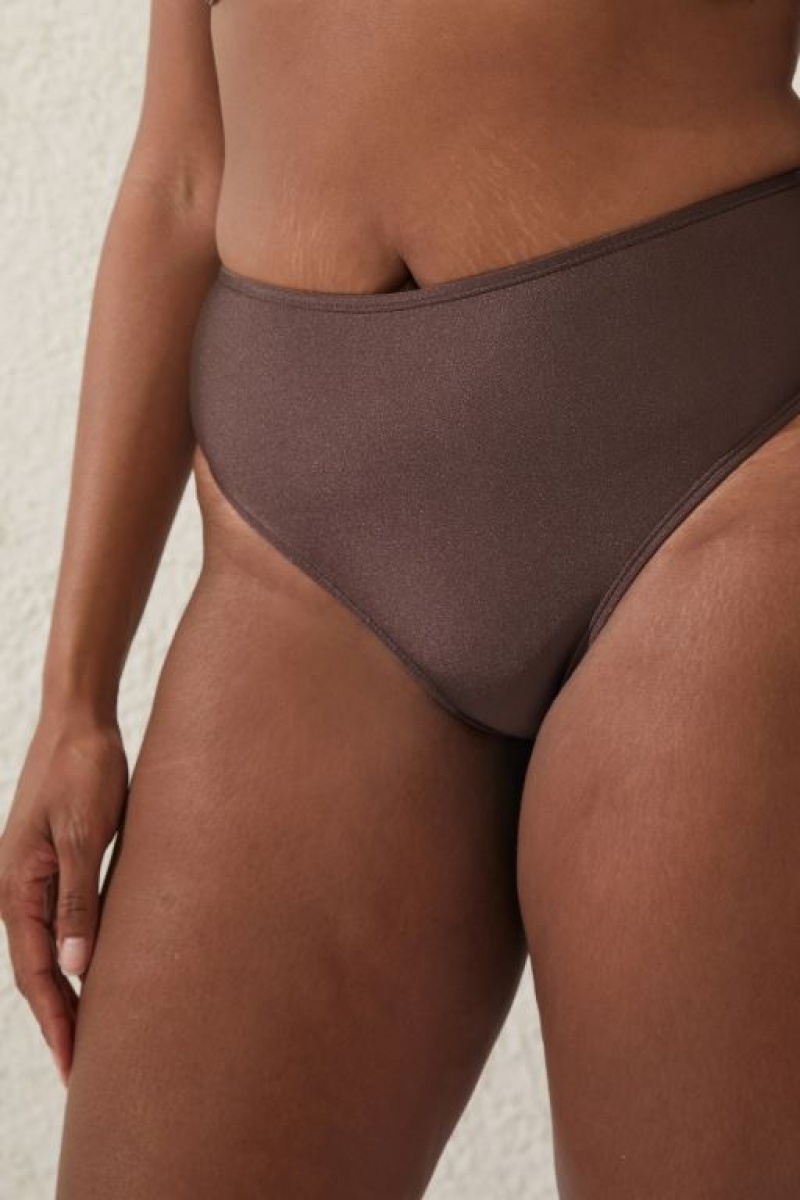 Cotton On Highwaisted Full Women's Bikini Bottoms Brownie | PHPhIkBp6Sf