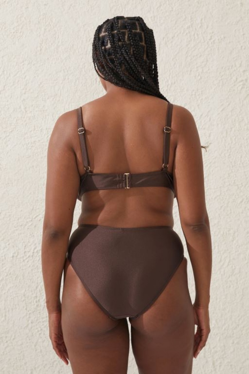 Cotton On Highwaisted Full Women's Bikini Bottoms Brownie | PHPhIkBp6Sf