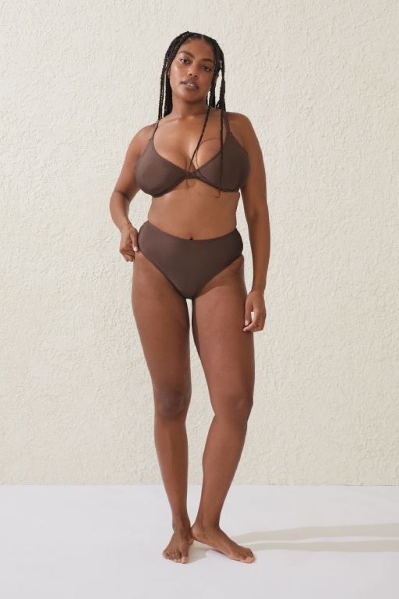 Cotton On Highwaisted Full Women's Bikini Bottoms Brownie | PHPhIkBp6Sf