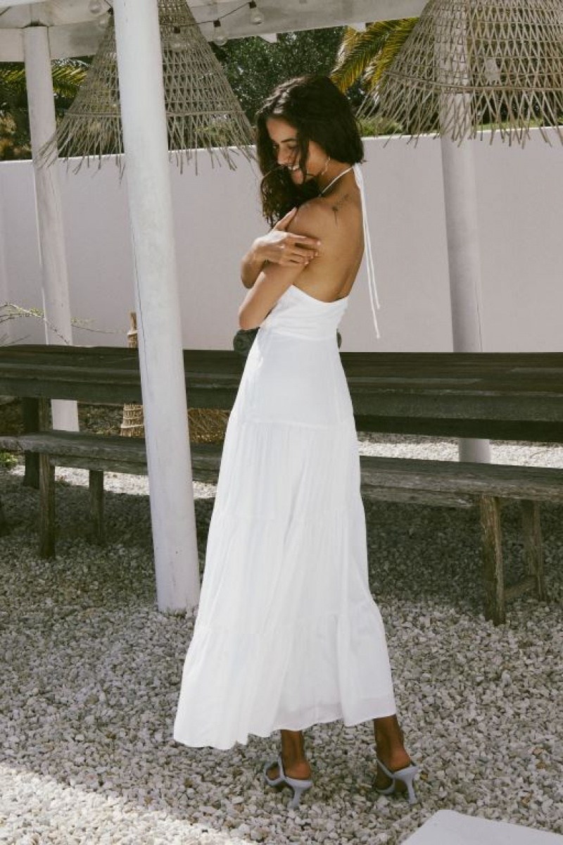 Cotton On Hope Halter Women's Midi Dress White | zas7VCQJc7I