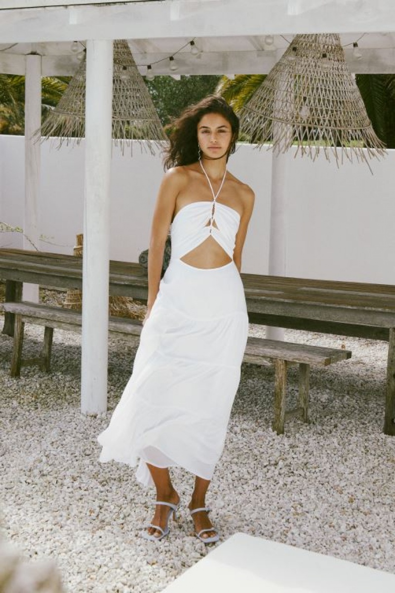 Cotton On Hope Halter Women\'s Midi Dress White | zas7VCQJc7I