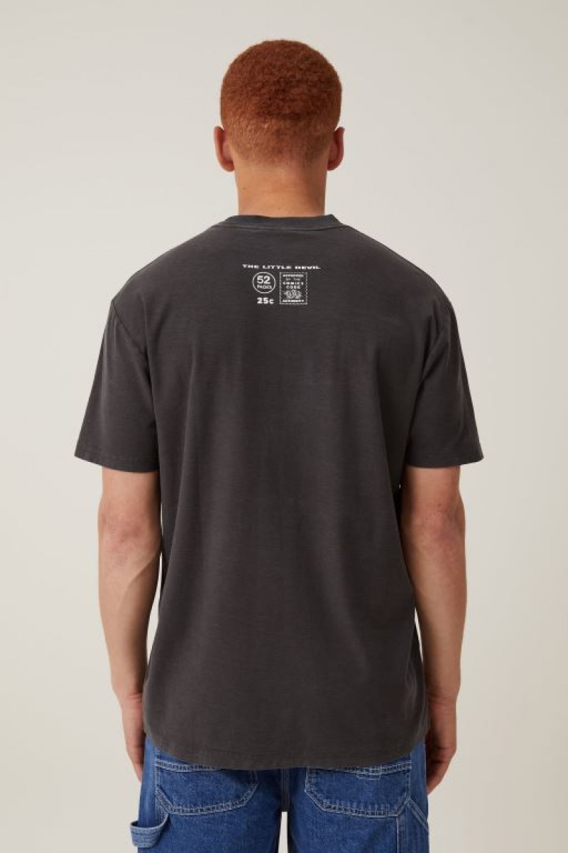 Cotton On Hot Stuff Loose Fit Men's Graphic T-Shirts Black | Rqzv7SarxZh