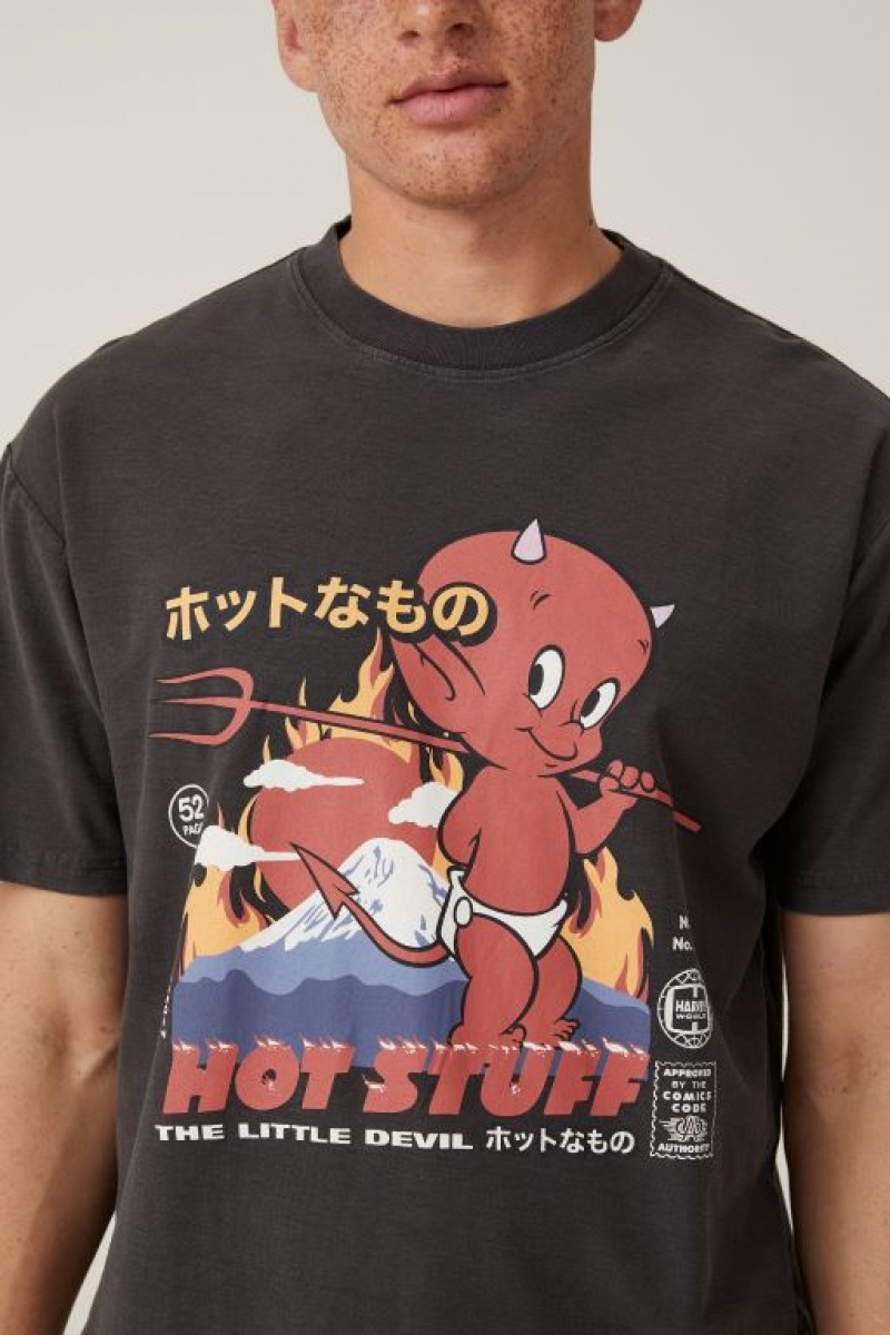 Cotton On Hot Stuff Loose Fit Men's Graphic T-Shirts Black | Rqzv7SarxZh