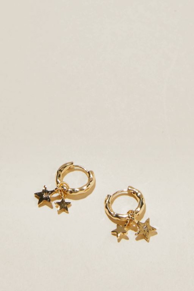 Cotton On Huggie Hoop Earring Women\'s Jewellery Gold | ekT8lhzy21y