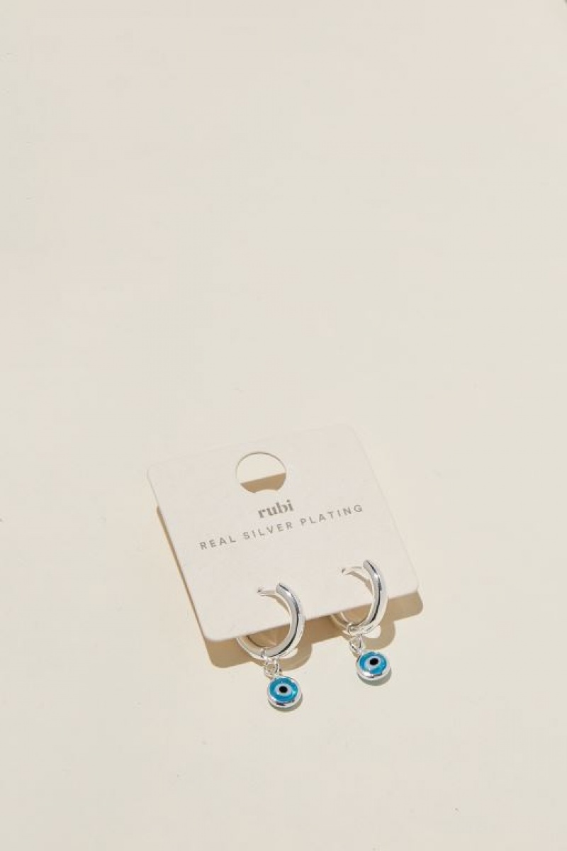 Cotton On Huggie Hoop Earring Women's Jewellery Silver | 4I9DSnmvXfe
