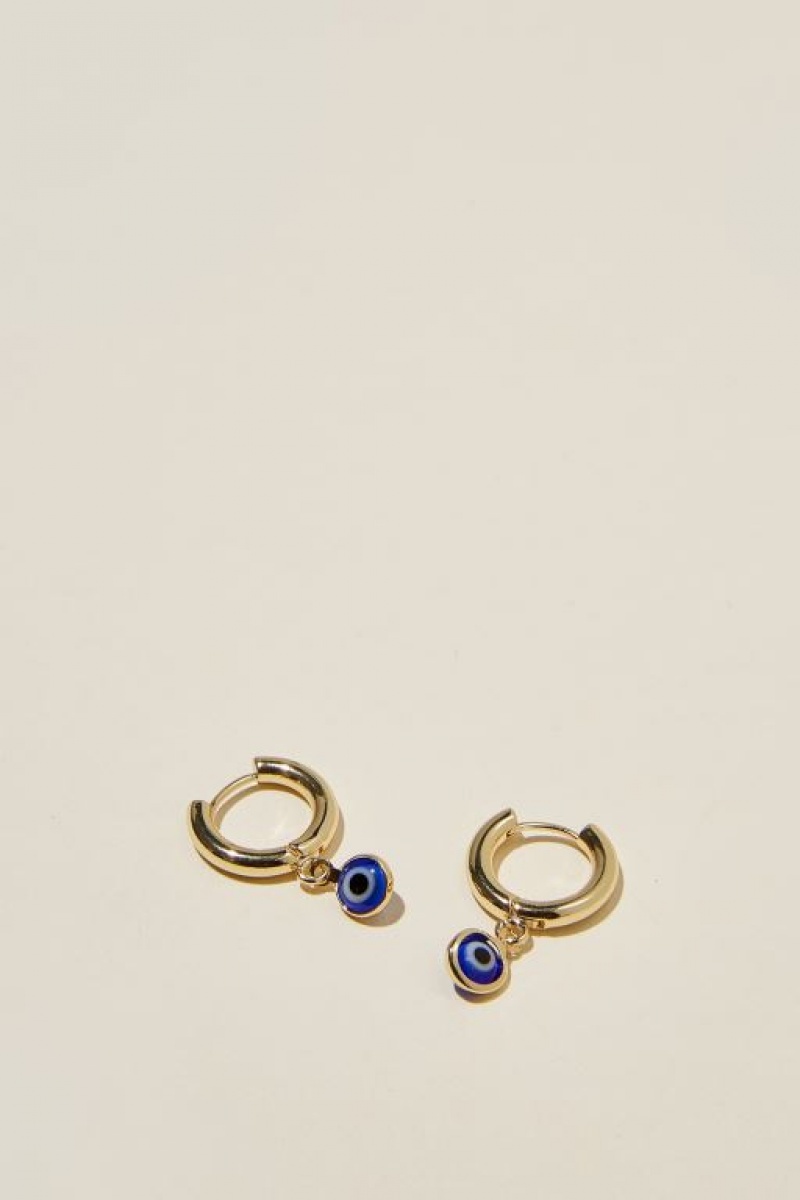 Cotton On Huggie Hoop Earring Women\'s Jewellery Gold | Ef4SFU5Pc8e