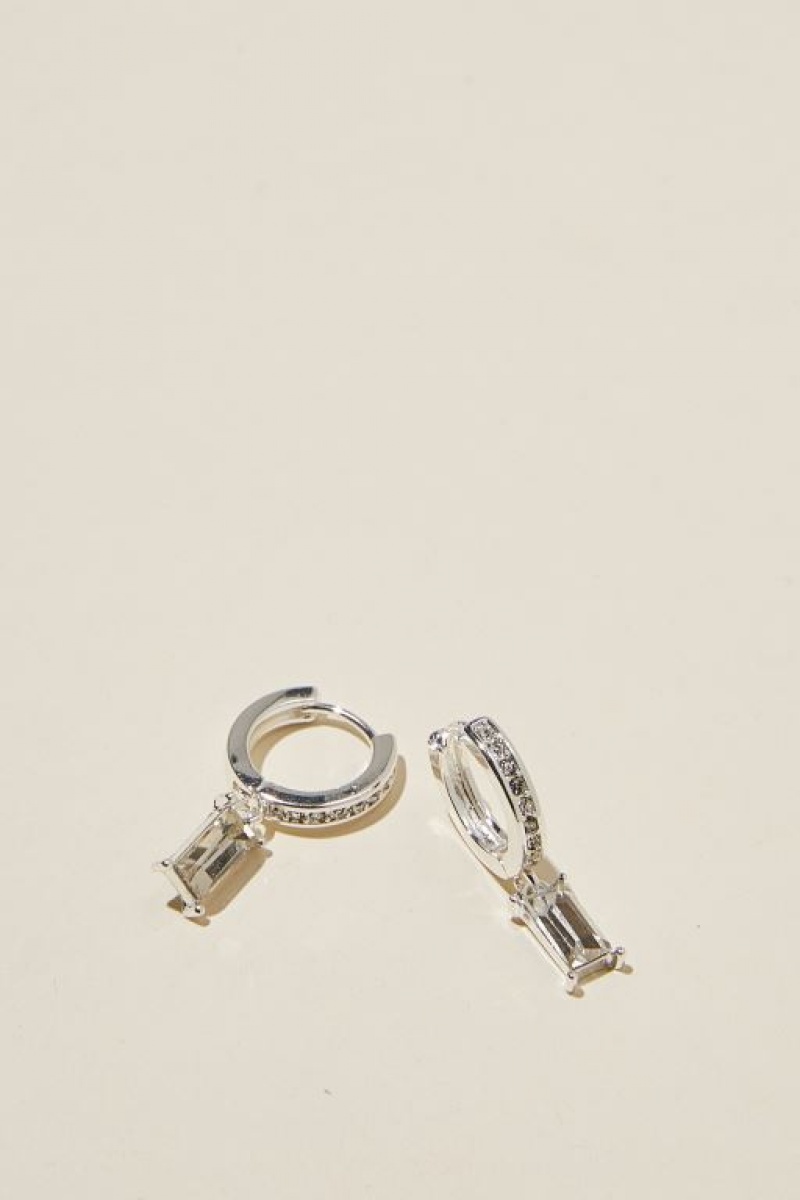 Cotton On Huggie Hoop Earring Women\'s Jewellery Silver | ry9ff59Nlmy