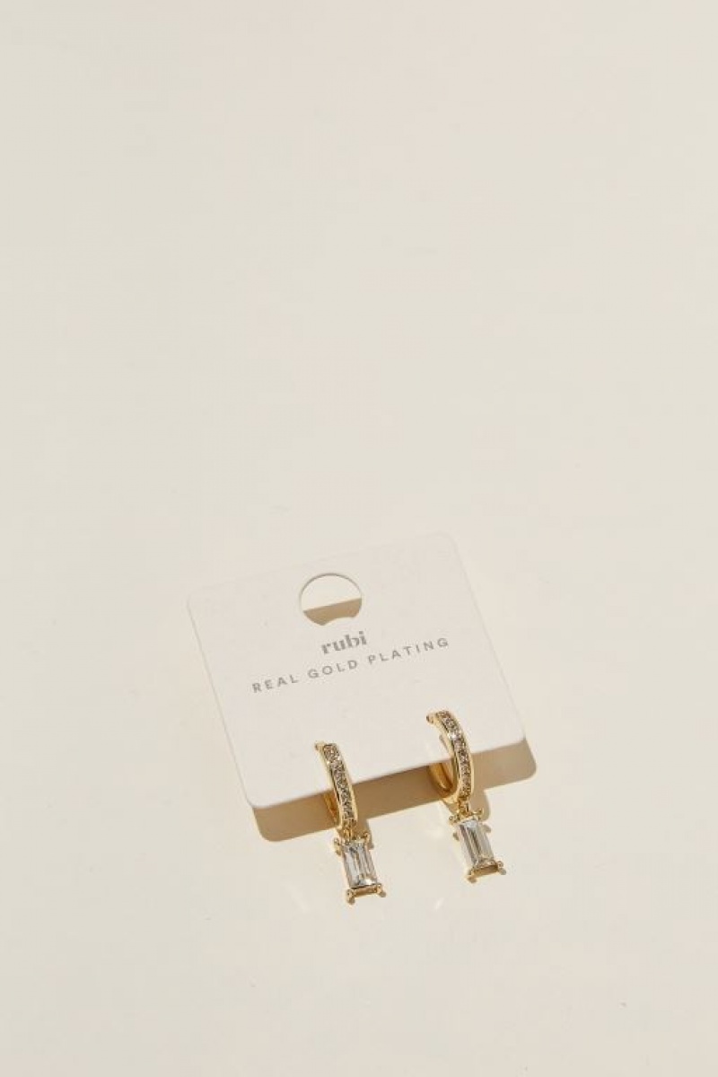 Cotton On Huggie Hoop Earring Women's Jewellery Gold | cCkgenR0Whd