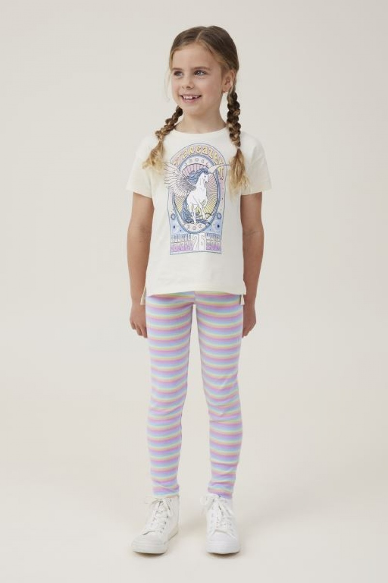 Cotton On Huggie Tights Girls' Pants Multicolor Stripes | Whj4AK3O0og