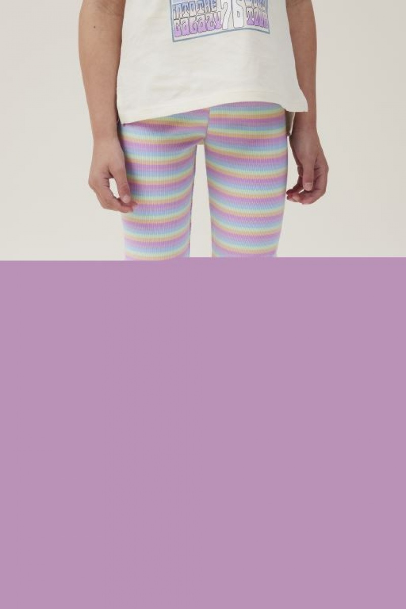 Cotton On Huggie Tights Girls\' Pants Multicolor Stripes | Whj4AK3O0og