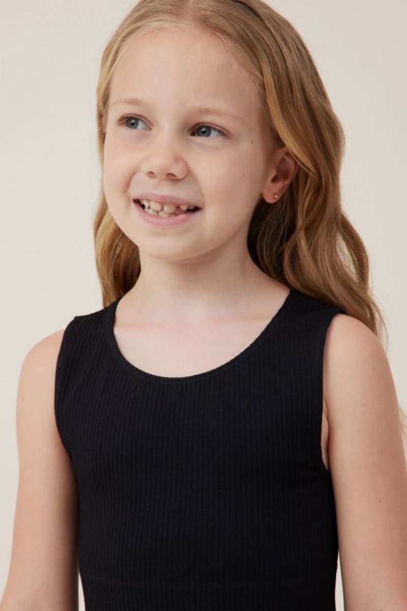 Cotton On Imani Seamfree Girls' T Shirts Black | hIQGVK90XVZ