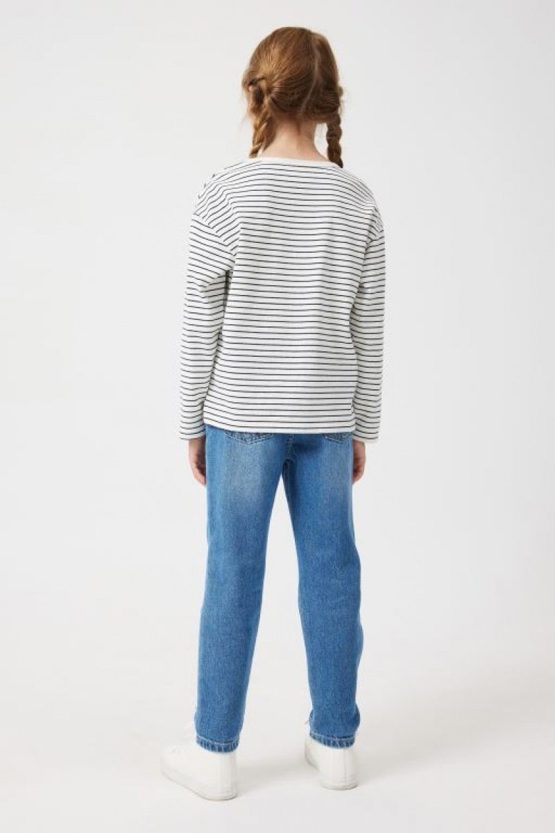 Cotton On India Mom Girls' Jeans Blue Wash | hiWguvEqctC