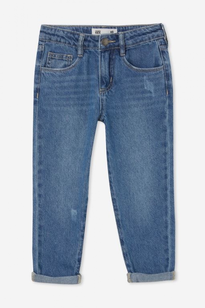 Cotton On India Mom Girls' Jeans Blue Wash | hiWguvEqctC