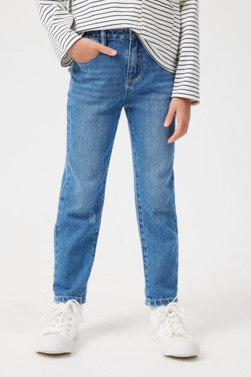 Cotton On India Mom Girls\' Jeans Blue Wash | hiWguvEqctC