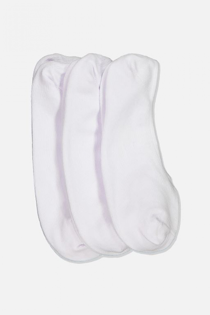Cotton On Invisible Socks 3 Pack Men\'s Socks White | 8UkNuSsh1Fx
