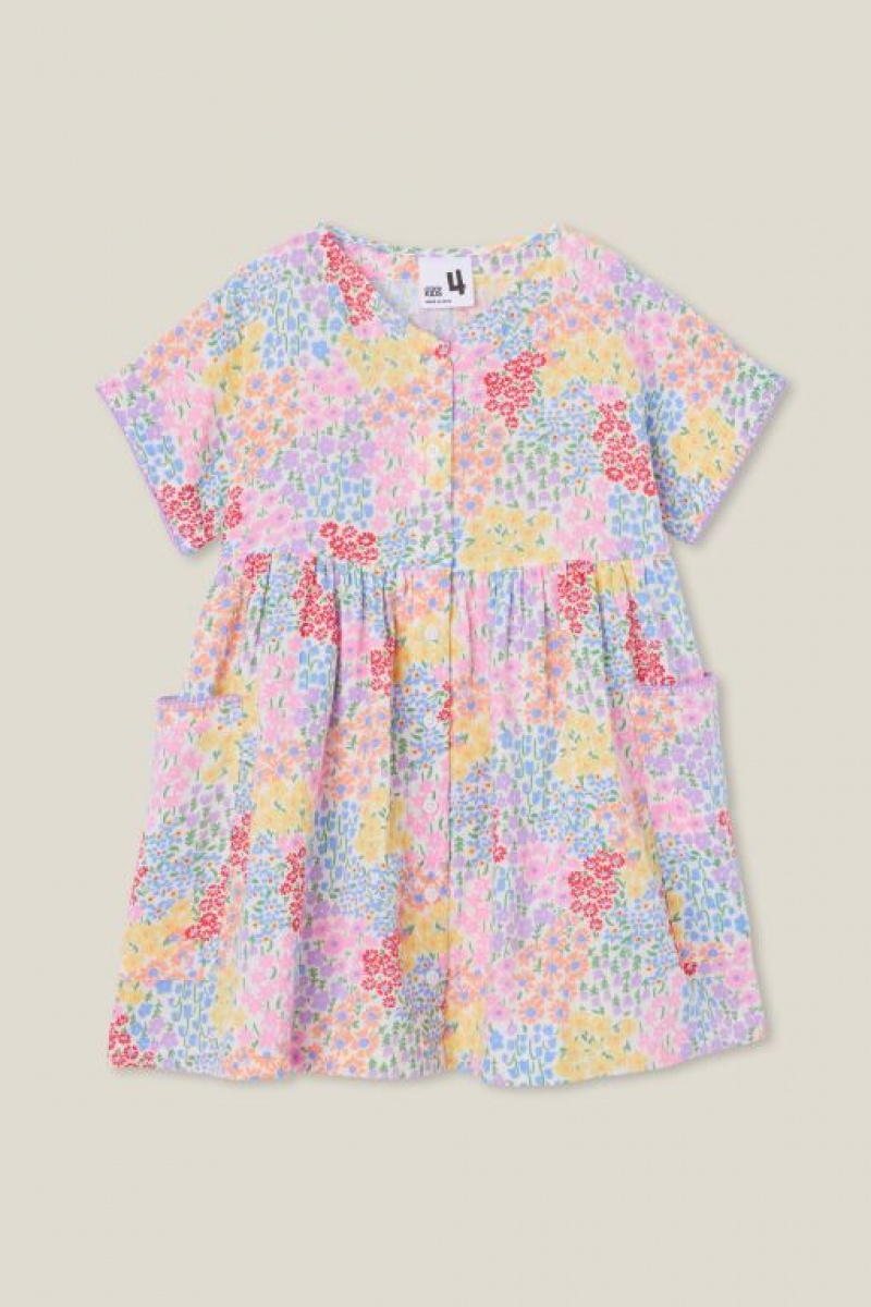 Cotton On Isabel Short Sleeve Girls\' Dress Light Yellow | iBudwNZVVhR