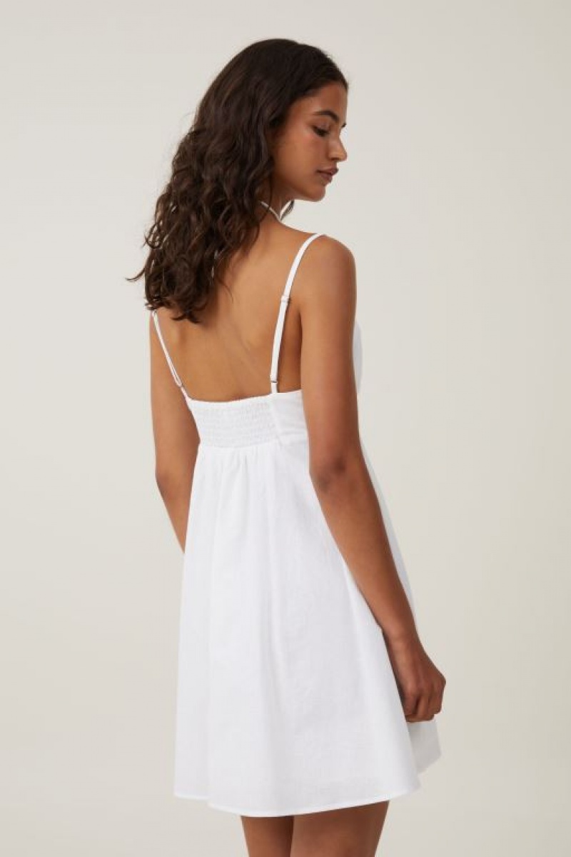 Cotton On Isla Beaded Halter Women's Mini Dress White | wT819WTleVB