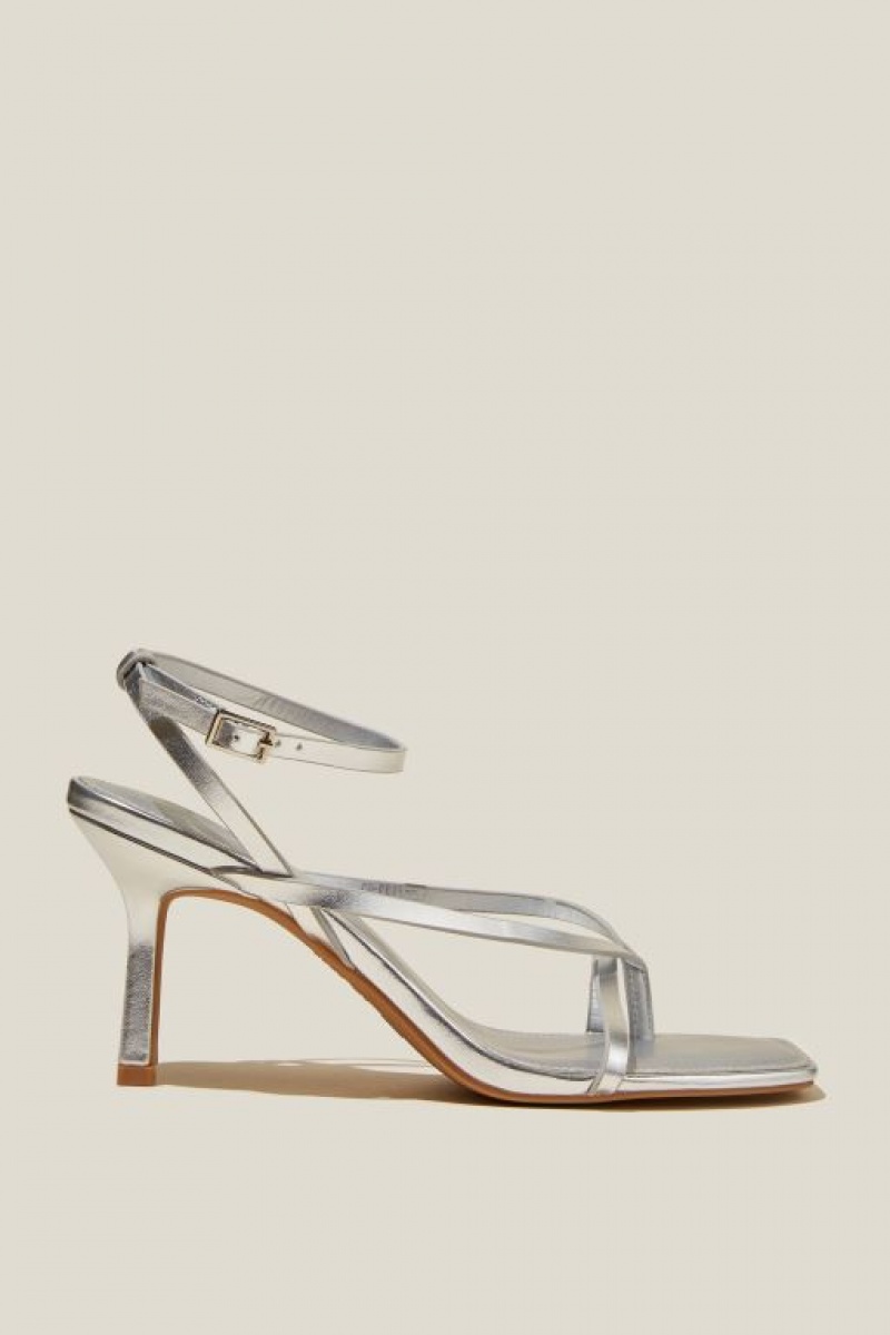 Cotton On Isla Toe Post Stiletto Women\'s Heels Silver Metal | 8vuKeYiBHhV