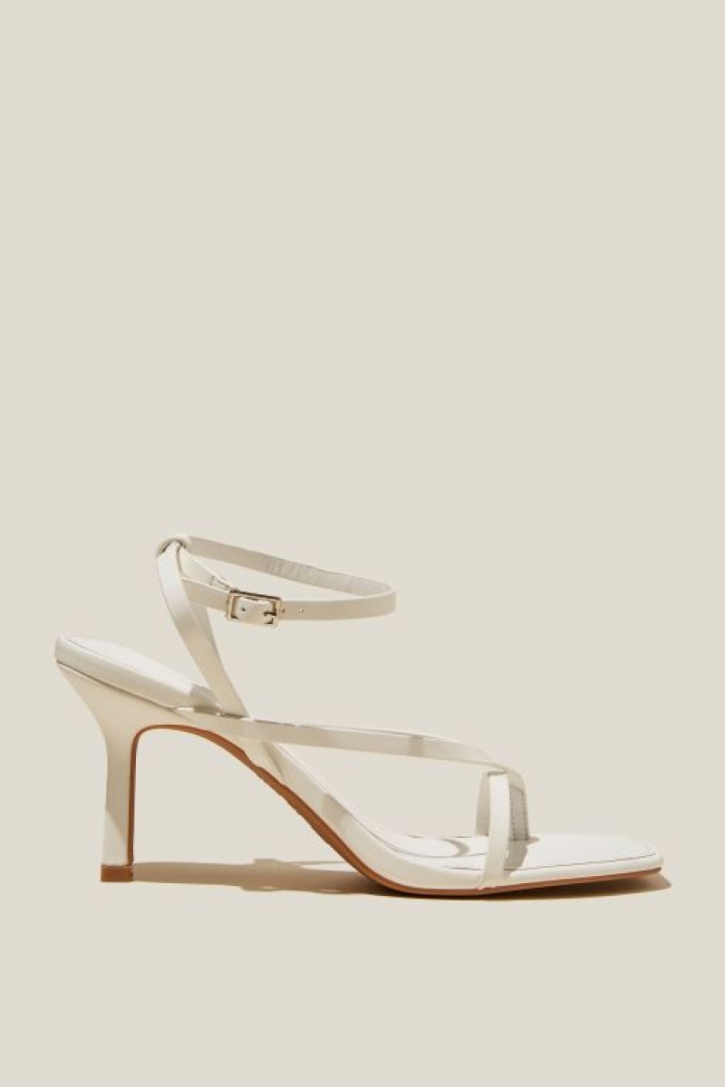 Cotton On Isla Toe Post Stiletto Women's Heels White | WEsIBiKne3D
