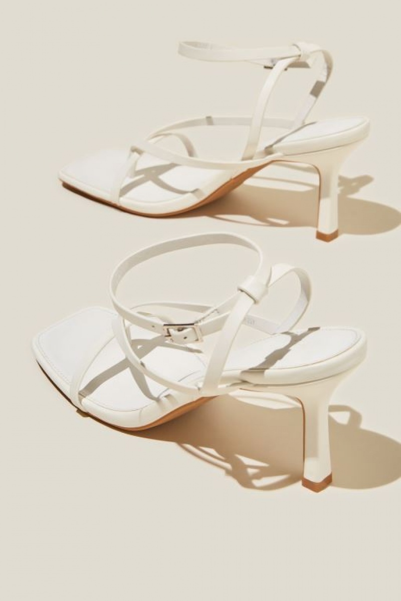 Cotton On Isla Toe Post Stiletto Women's Heels White | WEsIBiKne3D