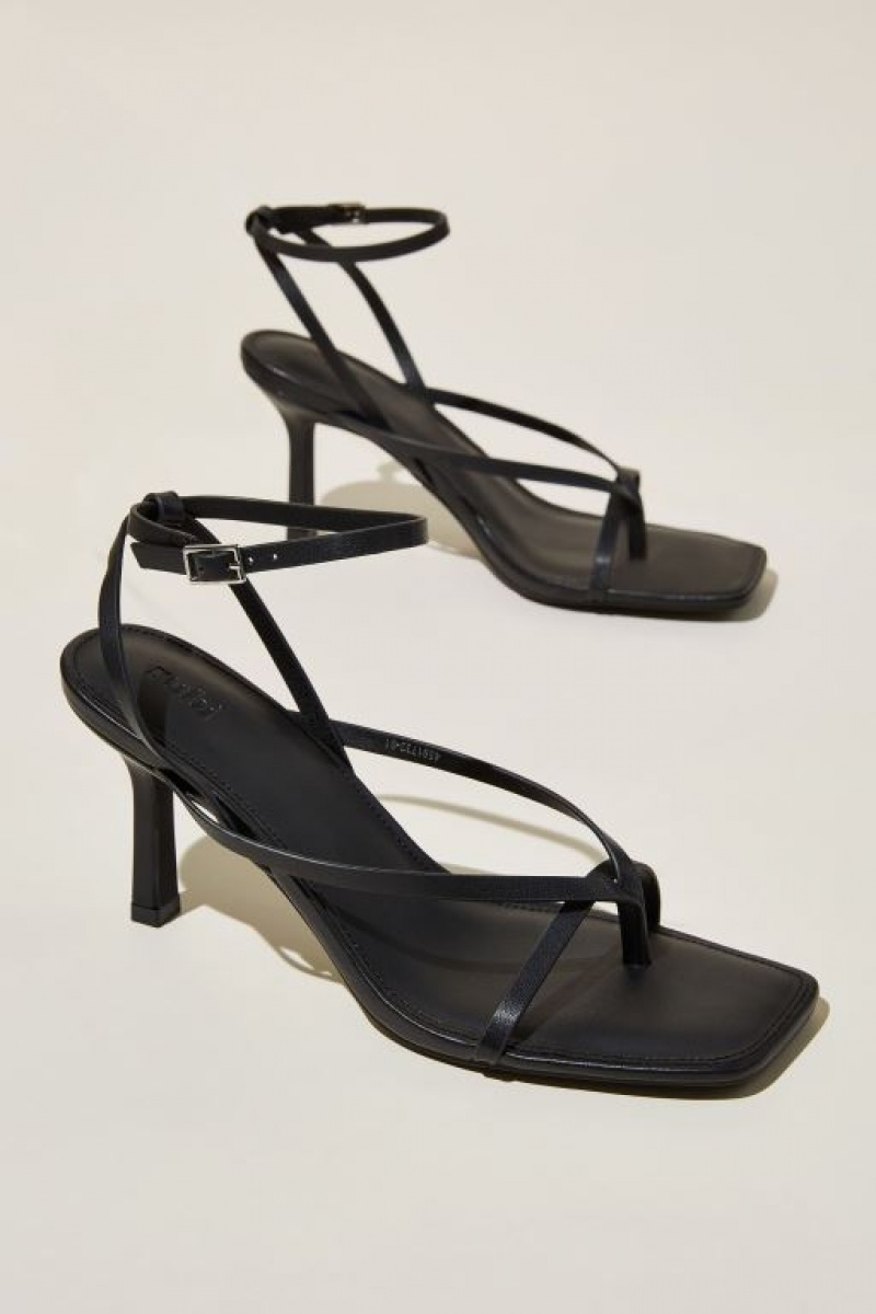 Cotton On Isla Toe Post Stiletto Women's Heels Black | dka0tvvkY6e