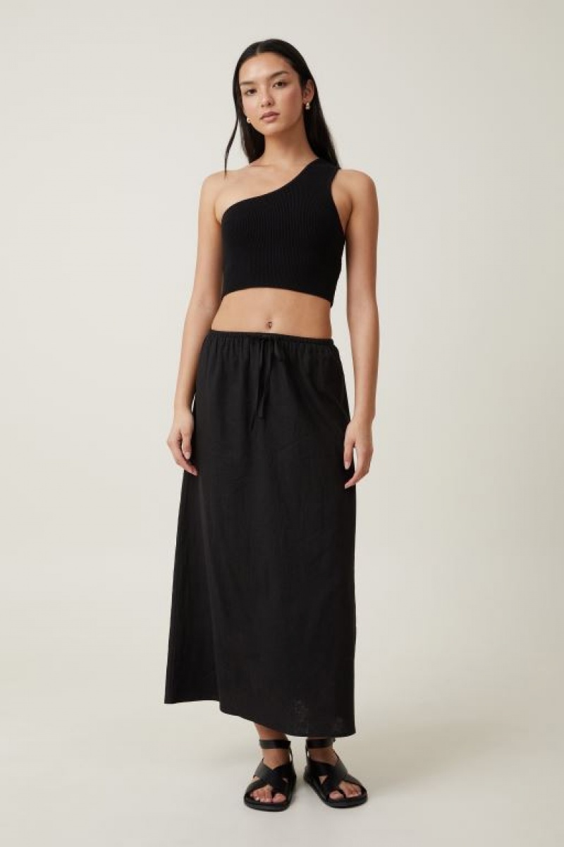 Cotton On Jacquard One Shoulder Tank Women's Knitwear Black | o7xkfUyi0Gm