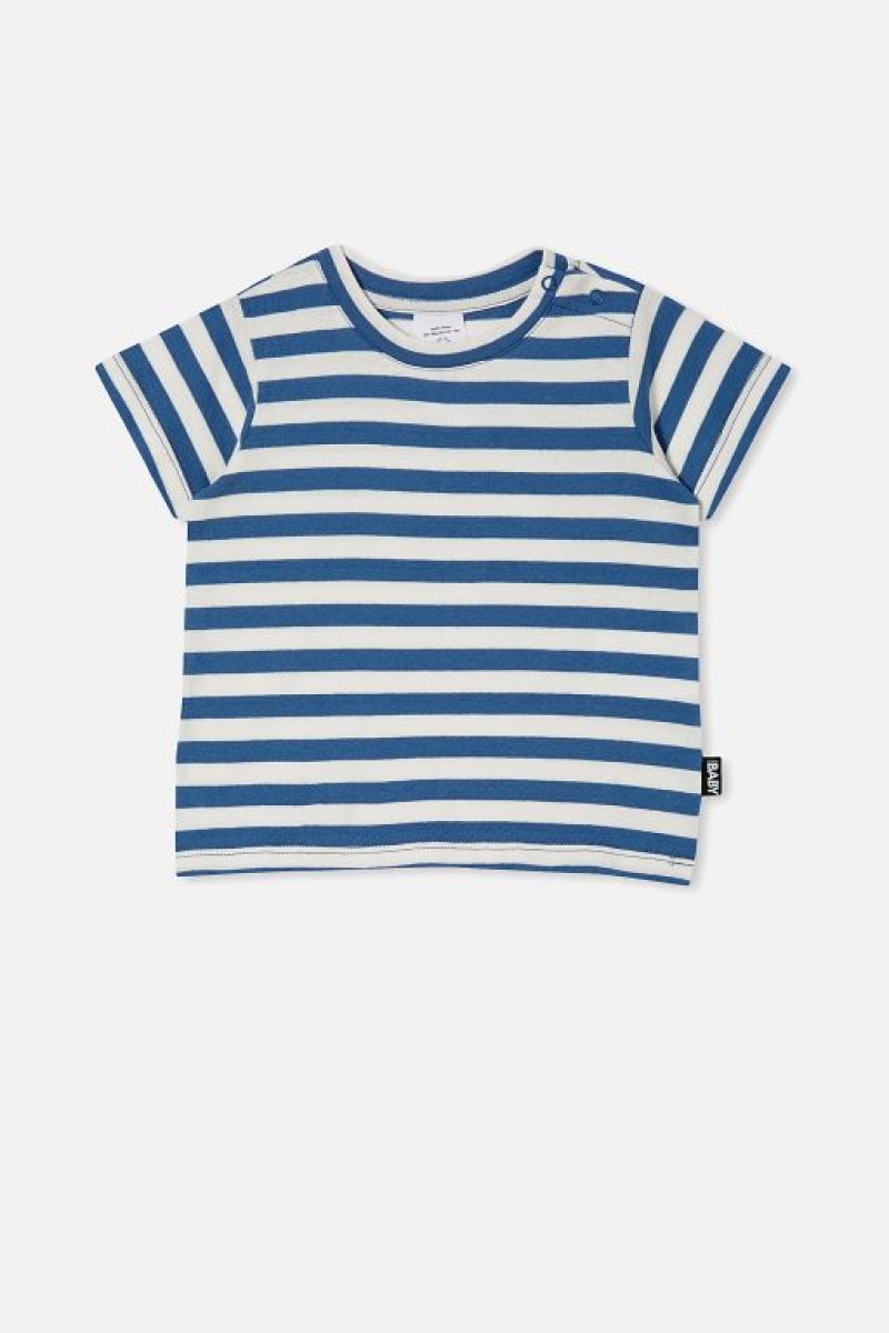 Cotton On Jamie Short Sleeve Baby T Shirts Stripes Blue / Light Yellow | yzc7eSXMstw