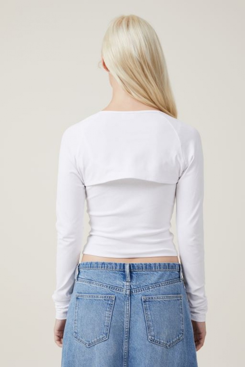Cotton On Jessica Shrug Women's Long Sleeve White | 0xDlCNE0uYX