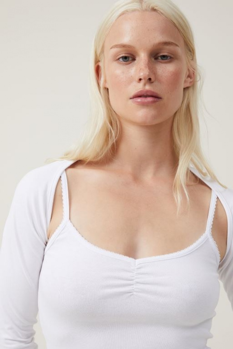 Cotton On Jessica Shrug Women's Long Sleeve White | 0xDlCNE0uYX