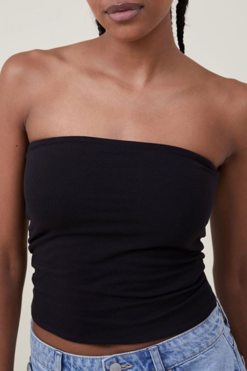 Cotton On Jessica Tube Women's Tanks Black | P7tiQKySw90