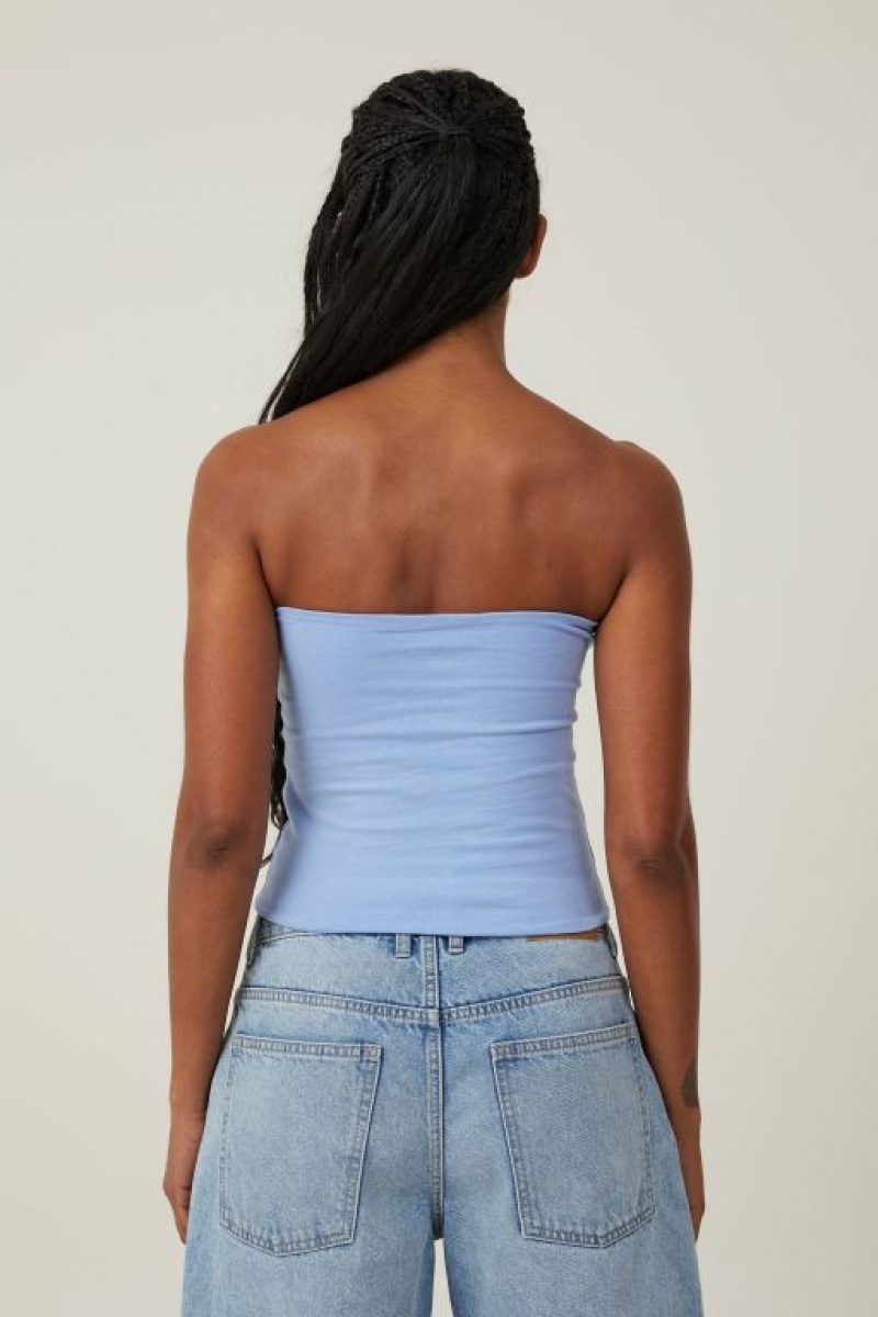 Cotton On Jessica Tube Women's Tanks Blue | IPwAnuCXth4