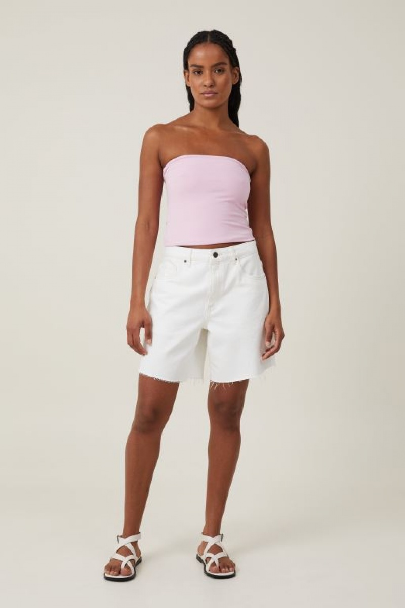 Cotton On Jessica Tube Women's Tanks Pink | Vgl7GQE7kHr