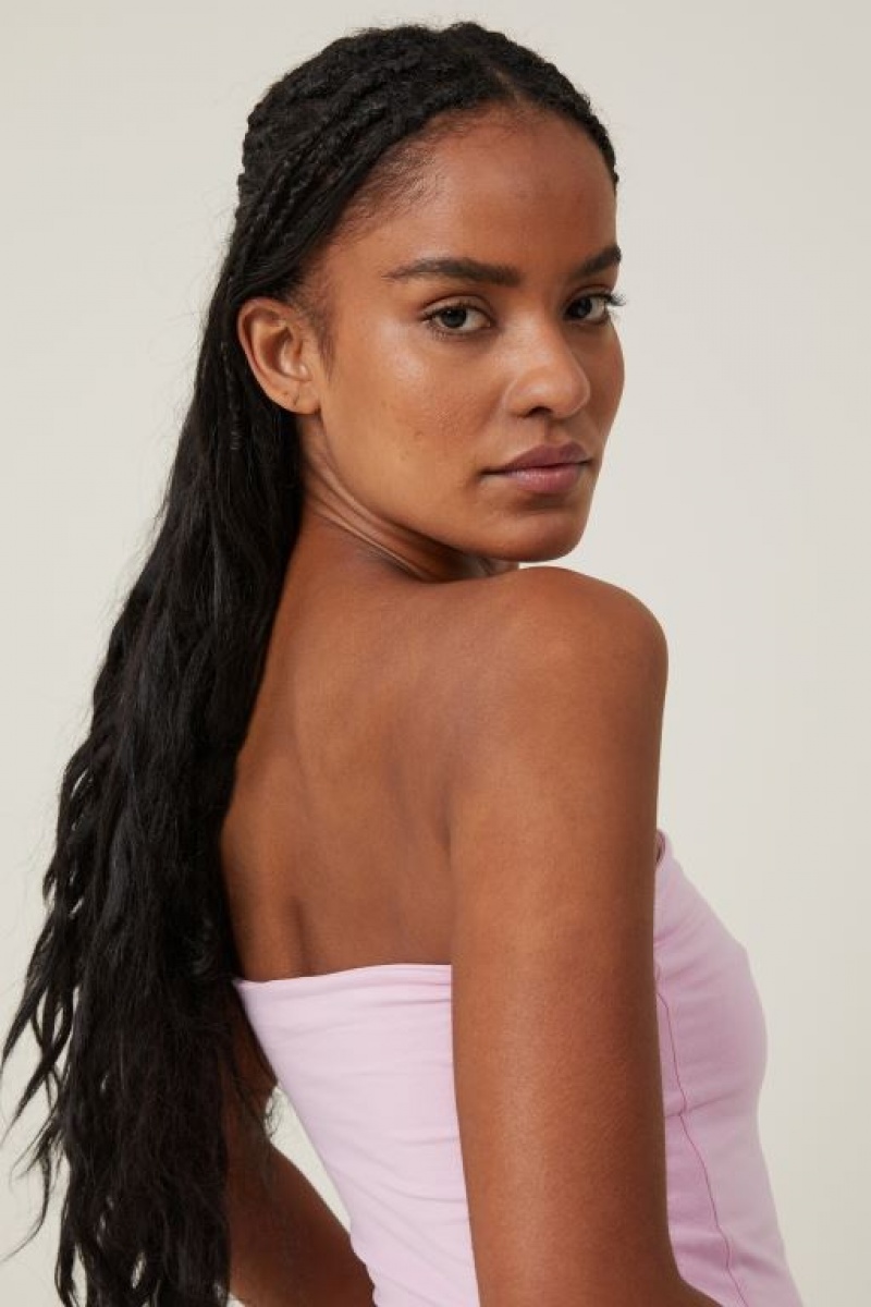 Cotton On Jessica Tube Women's Tanks Pink | Vgl7GQE7kHr