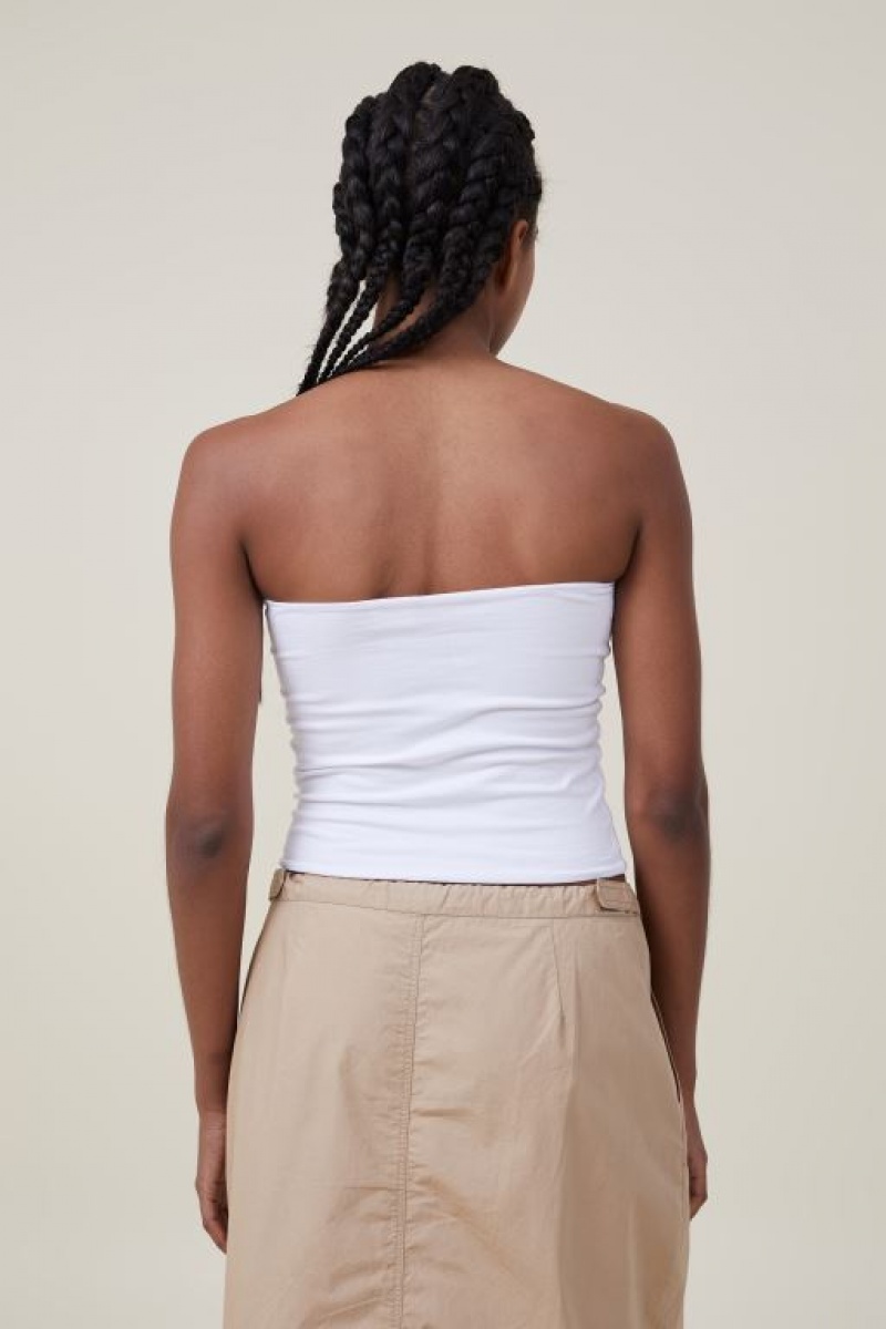 Cotton On Jessica Tube Women's Tanks White | sflpPBSNAZh