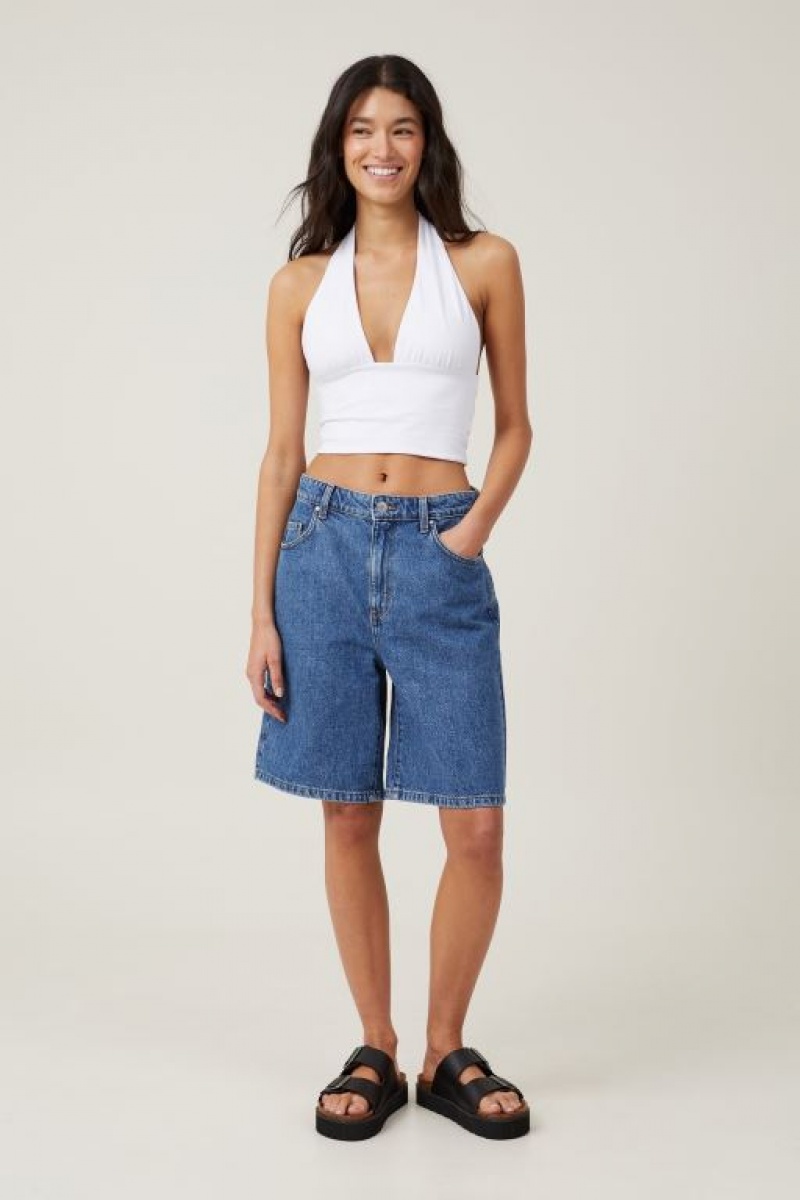 Cotton On Jessica V Neck Halter Women's Tanks White | vOxuIvSJf3O