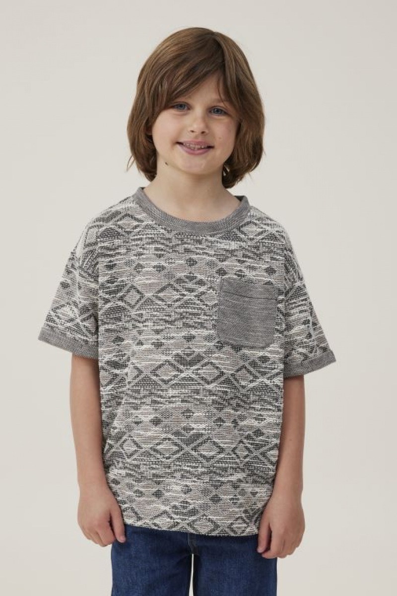 Cotton On Jett Short Sleeve Textured Boys\' T Shirts Phantom | oMAJROoaByk