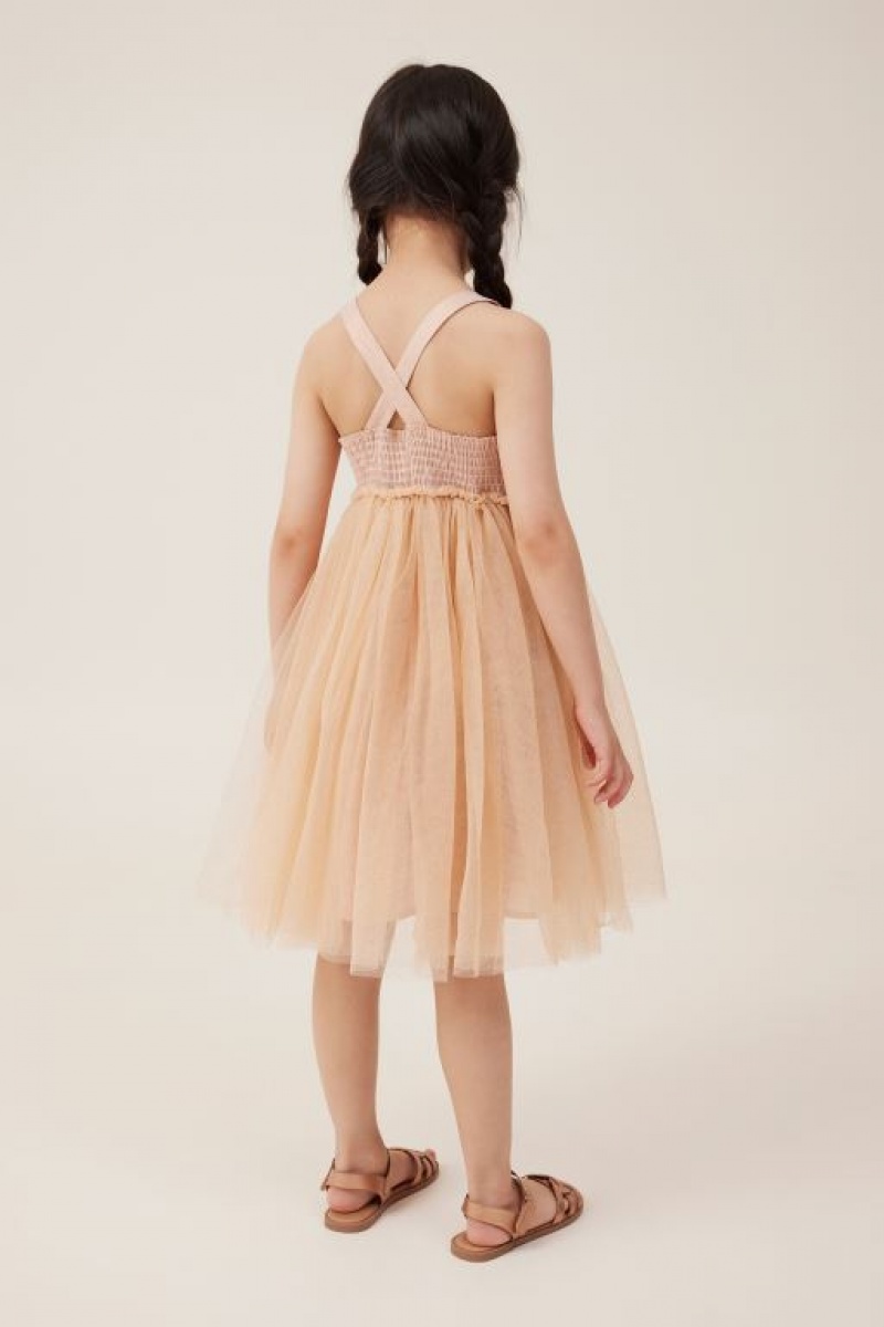 Cotton On Jocelyn Up Girls' Dress Gold | URkSnYBTlge