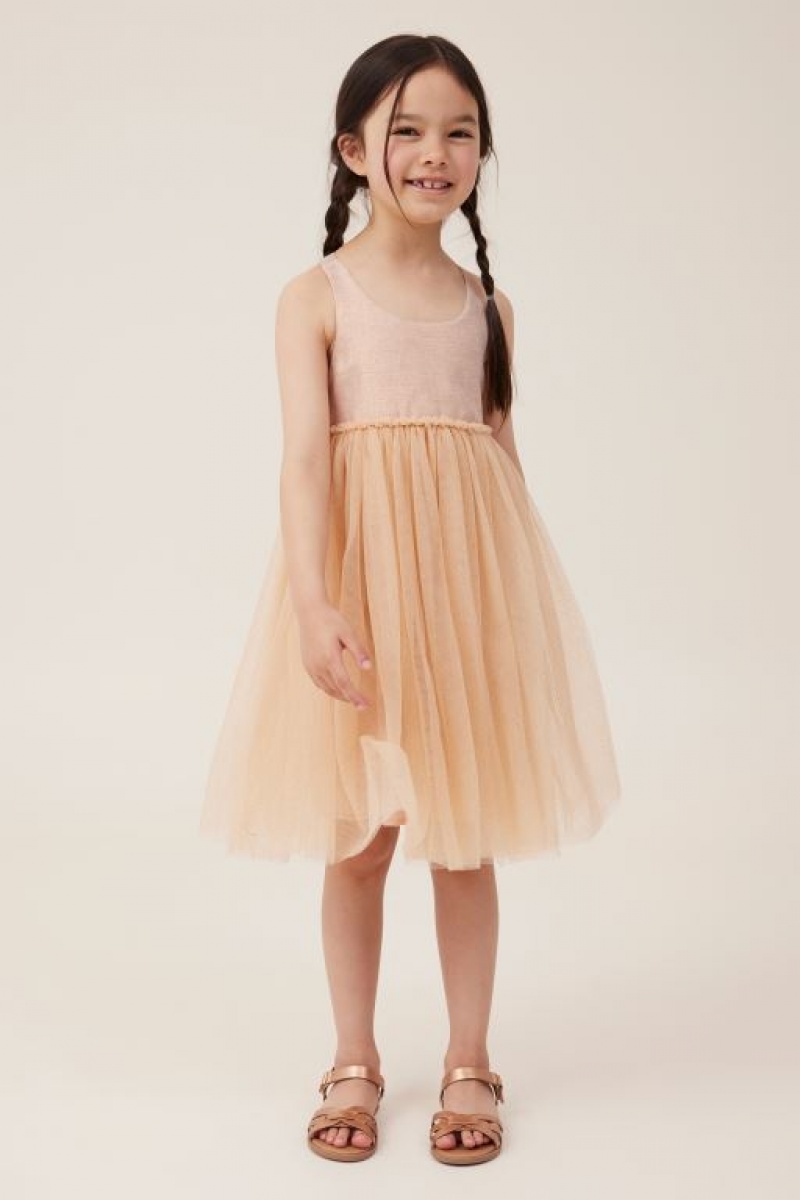 Cotton On Jocelyn Up Girls' Dress Gold | URkSnYBTlge