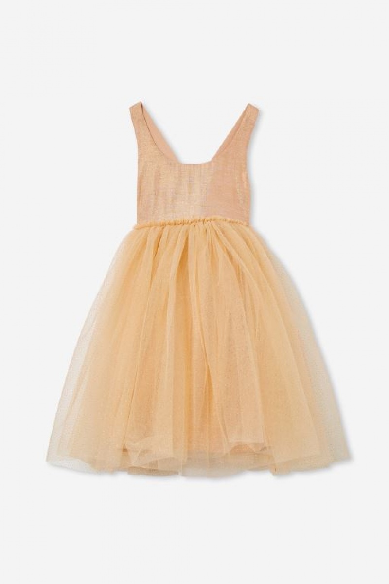 Cotton On Jocelyn Up Girls' Dress Gold | URkSnYBTlge