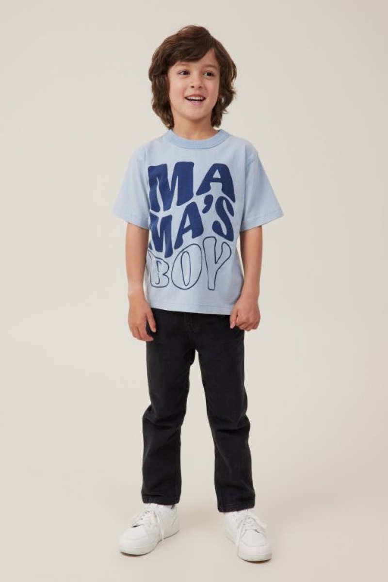 Cotton On Jonny Short Sleeve Print Boys' T Shirts Blue | 8a0peXPTRlt