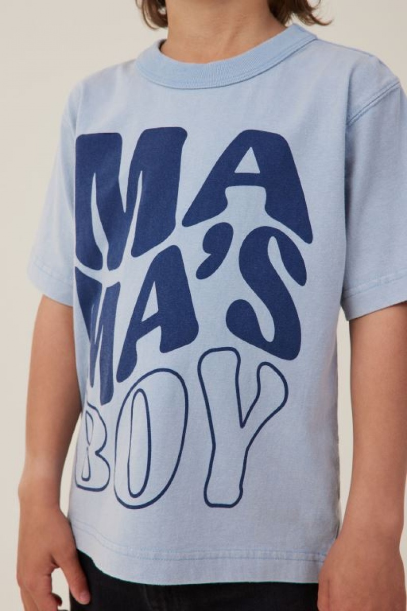 Cotton On Jonny Short Sleeve Print Boys' T Shirts Blue | 8a0peXPTRlt