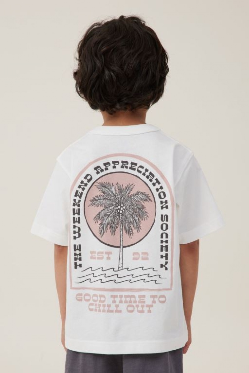 Cotton On Jonny Short Sleeve Print Boys' T Shirts Light Yellow | 7HAbuTB0sO5